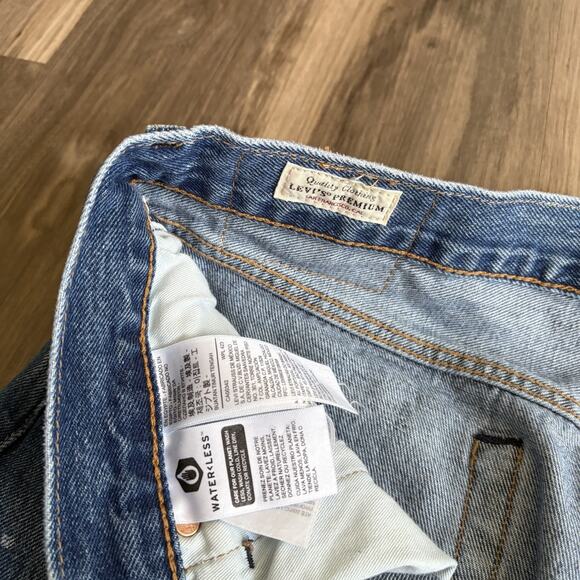 Levis 501 Premium Jeans Mens 36x34 Blue Big E Modern 93 Washed Out Faded Pants - Picture 7 of 8